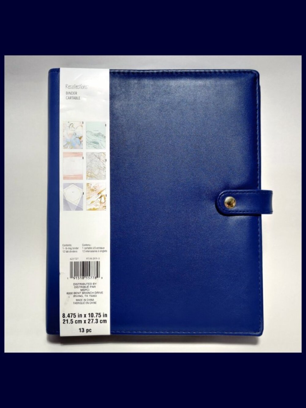 NEW! Recollections 6-Ring Planner Binder w/Month Tab Dividers Blue Faux Leather